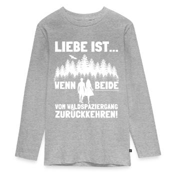 Amour couple relation partenariat drôle - T-shirt manches longues Premium Ado - gris chiné - Devant