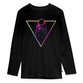 astronaute - T-shirt manches longues Premium Ado - noir - Devant - AI Model Kid Female (0cm)