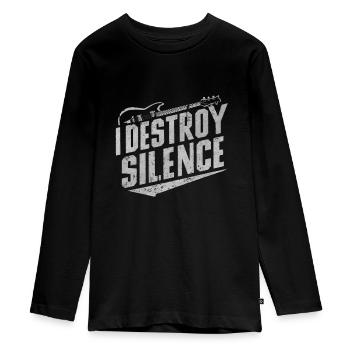 I Destroy Silence - Teenager Premium Bio Langarmshirt - Schwarz - Vorne - AI Model Kid Female (0cm)