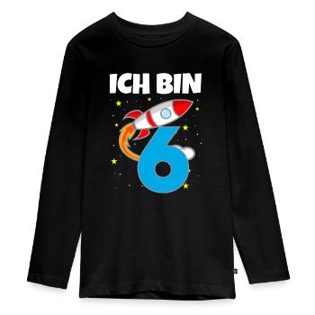 6. Geburtstag Astronaut 6 Jahre Jungen Geschenk - Teenager Premium Bio Langarmshirt - Schwarz - Vorne - AI Model Kid Female (0cm)