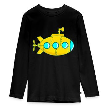 Yellow submarine - Teenager Premium Organic Long Sleeve Shirt - black - Front - AI Model Kid Female (0cm)