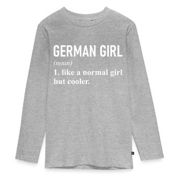 Allemagne German Girl Graphic - T-shirt manches longues Premium Ado - gris chiné - Devant
