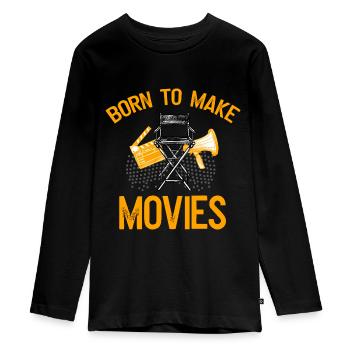 Cinéaste réalisateur réalisateur - T-shirt manches longues Premium Ado - noir - Devant - AI Model Kid Female (0cm)