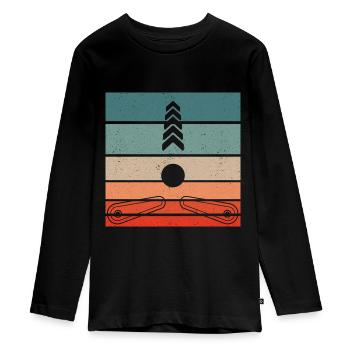 Retro Pinball Flipper Vintage Arcade Gaming - T-shirt manches longues Premium Ado - noir - Devant - AI Model Kid Female (0cm)