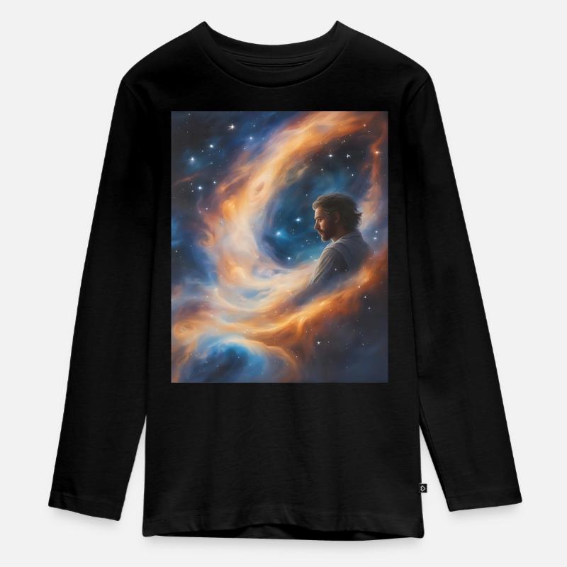Dieu transcende dans la poussière d’étoiles - T-shirt manches longues Premium Ado - noir