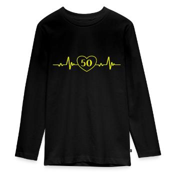 50e anniversaire Cinquantième fête du 50e anniversaire - T-shirt manches longues Premium Ado - noir - Devant - AI Model Kid Female (0cm)