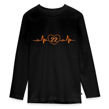 22. Geburtstag Herz 22 - Teenager Premium Bio Langarmshirt - Schwarz - Vorne - AI Model Kid Female (0cm)