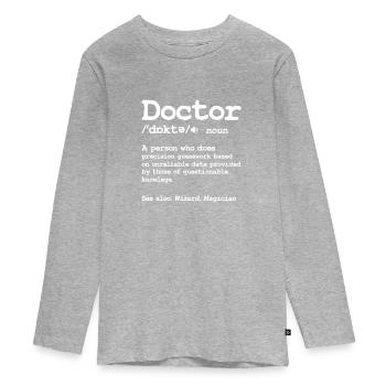 Médecin - T-shirt manches longues Premium Ado - gris chiné - Devant
