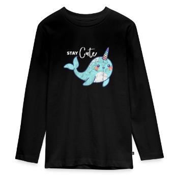 Narwal - Teenager Premium Bio Langarmshirt - Schwarz - Vorne - AI Model Kid Female (0cm)