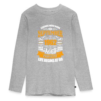 September 1962 - Teenager Premium Bio Langarmshirt - Grau meliert - Vorne