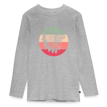 Indien - T-shirt manches longues Premium Ado - gris chiné - Devant
