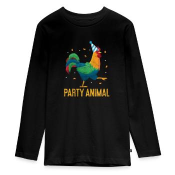 Chicken - Teenager Premium Organic Long Sleeve Shirt - black - Front - AI Model Kid Female (0cm)