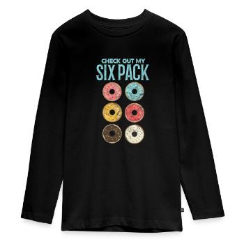 Donut Fitness - T-shirt manches longues Premium Ado - noir - Devant - AI Model Kid Female (0cm)