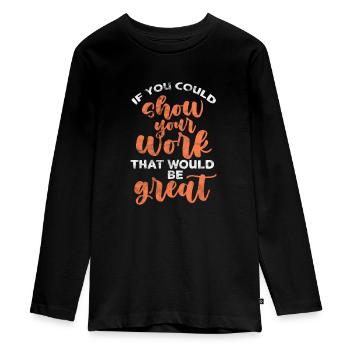 Mathématiques - T-shirt manches longues Premium Ado - noir - Devant - AI Model Kid Female (0cm)