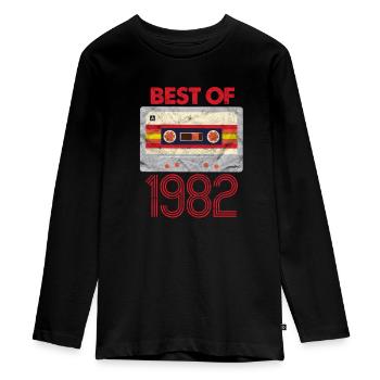 1982 - T-shirt manches longues Premium Ado - noir - Devant - AI Model Kid Female (0cm)