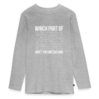Mathématiques - T-shirt manches longues Premium Ado - gris chiné - Devant