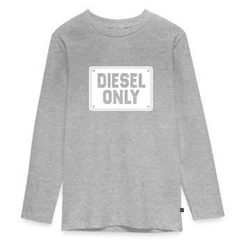 Diesel Auto Tuning Véhicule à Essence Cadeau - T-shirt manches longues Premium Ado - gris chiné - Devant