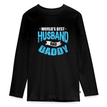 Vater - Teenager Premium Bio Langarmshirt - Schwarz - Vorne - AI Model Kid Female (0cm)