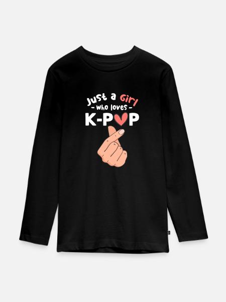 K-Pop - Teenager Premium Bio Langarmshirt - Schwarz