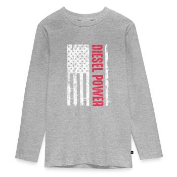 Diesel Amérique - T-shirt manches longues Premium Ado - gris chiné - Devant