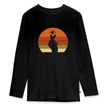 K-Pop - Teenager Premium Bio Langarmshirt - Schwarz - Vorne - AI Model Kid Female (0cm)