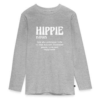 Hippy - Teenager Premium Organic Long Sleeve Shirt - heather grey - Front