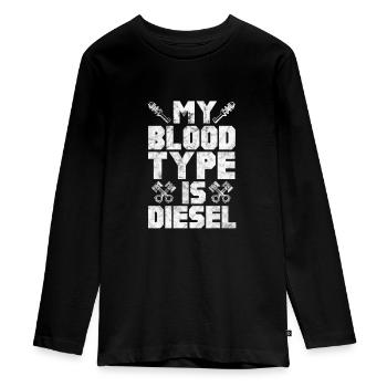 Diesel - Teenager Premium Bio Langarmshirt - Schwarz - Vorne - AI Model Kid Female (0cm)
