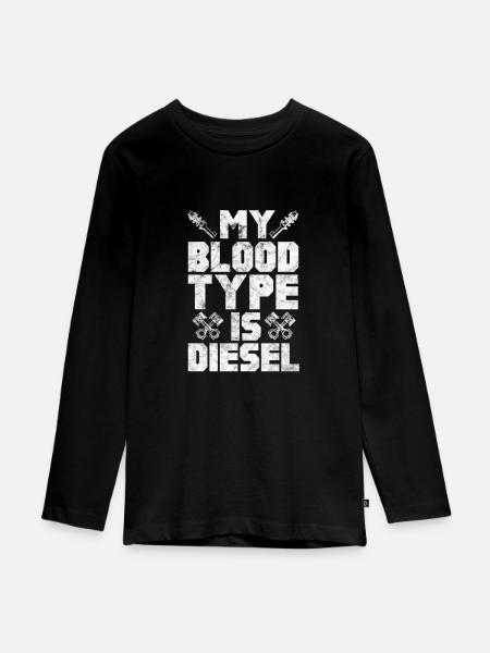 Diesel - Teenager Premium Bio Langarmshirt - Schwarz