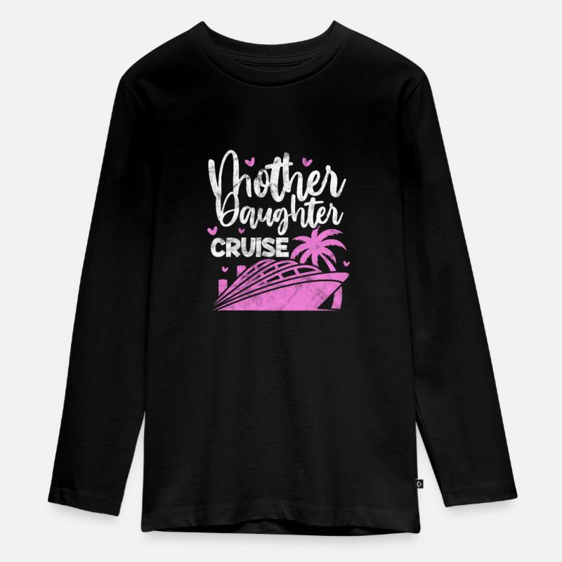 Kreuzfahrt Mutter Tochter Geschenk - Teenager Premium Bio Langarmshirt - Schwarz