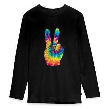 Hippy - Teenager Premium Organic Long Sleeve Shirt - black - Front - AI Model Kid Female (0cm)