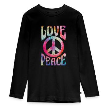 Hippy - Teenager Premium Organic Long Sleeve Shirt - black - Front - AI Model Kid Female (0cm)