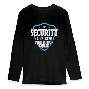 Bruder - Teenager Premium Bio Langarmshirt - Schwarz - Vorne - AI Model Kid Female (0cm)