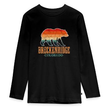 Colorado Breckenridge USA Amérique Cadeau - T-shirt manches longues Premium Ado - noir - Devant - AI Model Kid Female (0cm)