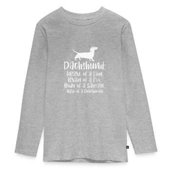Teckel - T-shirt manches longues Premium Ado - gris chiné - Devant