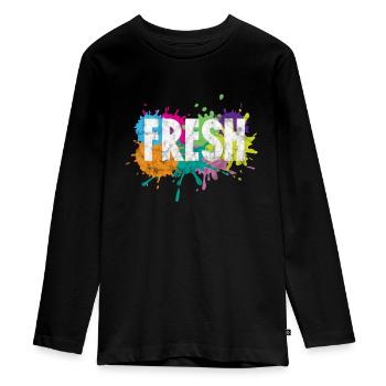 Hip Hop - Teenager Premium Bio Langarmshirt - Schwarz - Vorne - AI Model Kid Female (0cm)