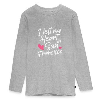 San Francisco - T-shirt manches longues Premium Ado - gris chiné - Devant