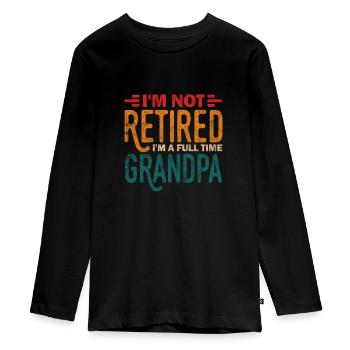 Retirement - Teenager Premium Organic Long Sleeve Shirt - black - Front - AI Model Kid Female (0cm)
