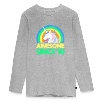 2010 - Teenager Premium Organic Long Sleeve Shirt - heather grey - Front