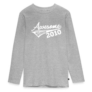 2010 - Teenager Premium Organic Long Sleeve Shirt - heather grey - Front