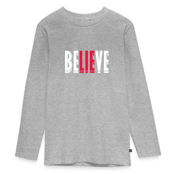 Atheist - Teenager Premium Bio Langarmshirt - Grau meliert - Vorne
