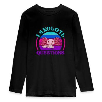 Axolotl Wassertier Wasser Geschenk - Teenager Premium Bio Langarmshirt - Schwarz - Vorne - AI Model Kid Female (0cm)