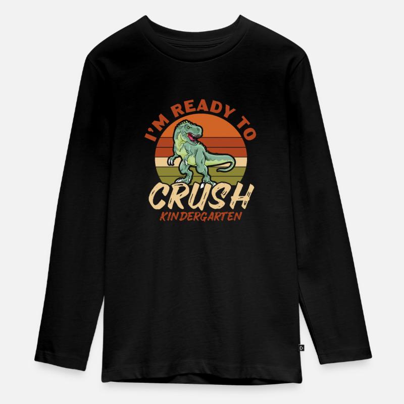 Kindergarten Kind Einschulung Schule Geschenk - Teenager Premium Bio Langarmshirt - Schwarz