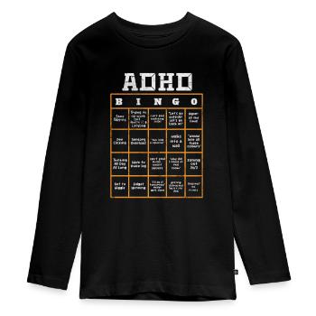 ADHS - Teenager Premium Bio Langarmshirt - Schwarz - Vorne - AI Model Kid Female (0cm)