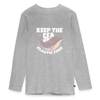 Climate change - Teenager Premium Organic Long Sleeve Shirt - heather grey - Front
