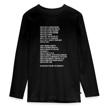 ADHS - Teenager Premium Bio Langarmshirt - Schwarz - Vorne - AI Model Kid Female (0cm)