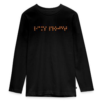Braille - T-shirt manches longues Premium Ado - noir - Devant - AI Model Kid Female (0cm)