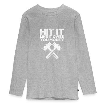 Blacksmith - Teenager Premium Organic Long Sleeve Shirt - heather grey - Front