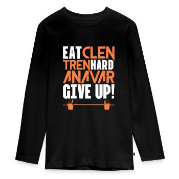 Bodybuilder Body Building Fitness Gym Cadeau - T-shirt manches longues Premium Ado - noir - Devant - AI Model Kid Female (0cm)