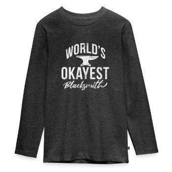 Blacksmith - Teenager Premium Organic Long Sleeve Shirt - heather anthracite - Front - AI Model Kid Female (0cm)