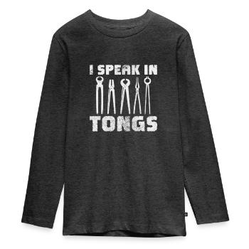 Blacksmith - Teenager Premium Organic Long Sleeve Shirt - heather anthracite - Front - AI Model Kid Female (0cm)